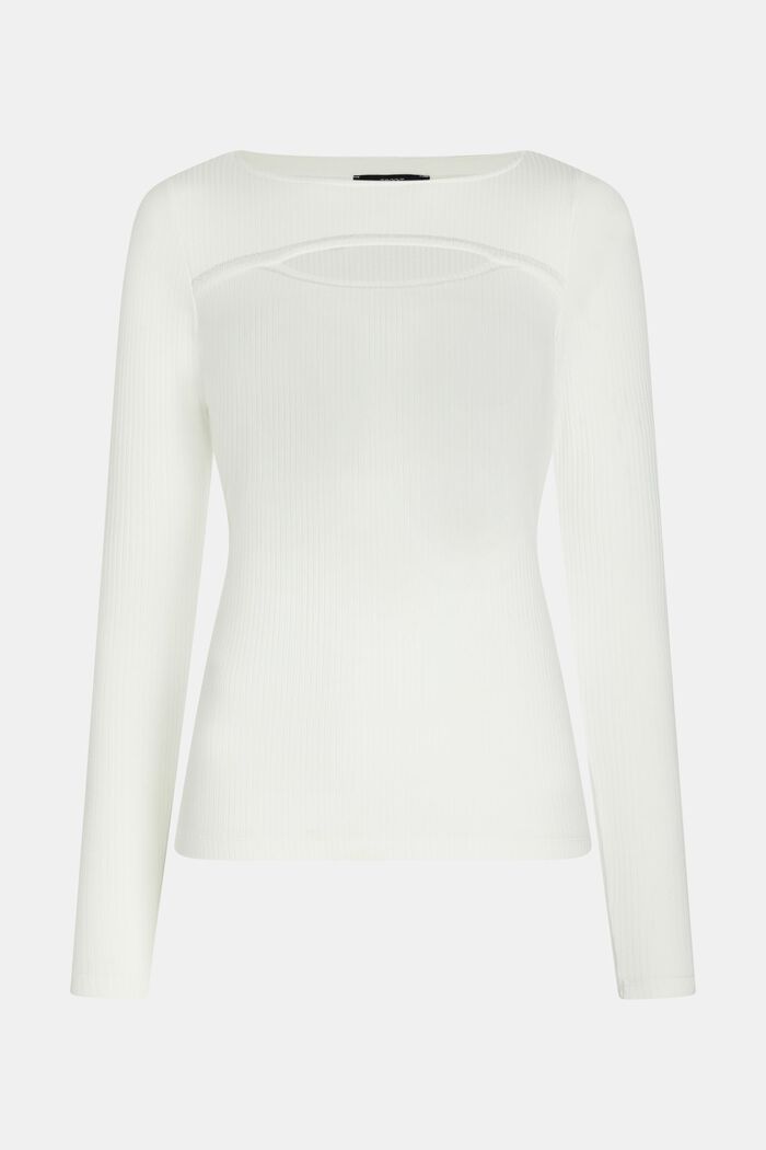 Tričko s dlouhým rukávem a prostřihem, LENZING™ ECOVERO™, OFF WHITE, detail image number 4