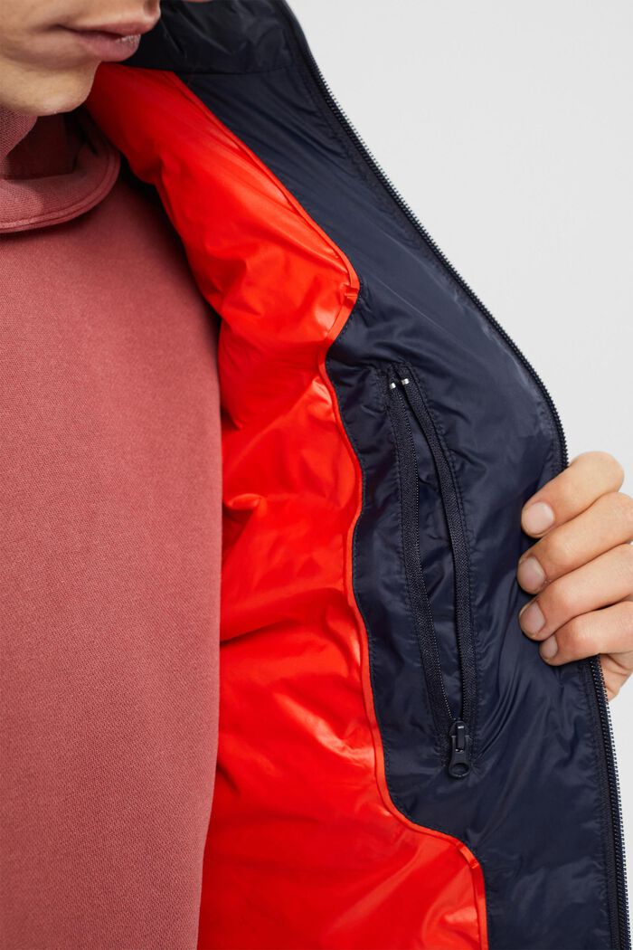 Prošívaná bunda s vysokým límcem, NAVY, detail image number 0