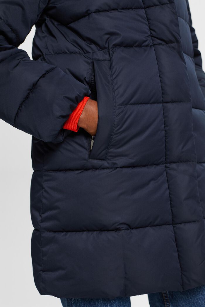 Péřový kabát s kapucí, NAVY, detail image number 2