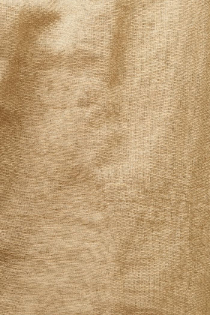 Košilová halenka ze směsi bavlny a lnu, BEIGE, detail image number 5