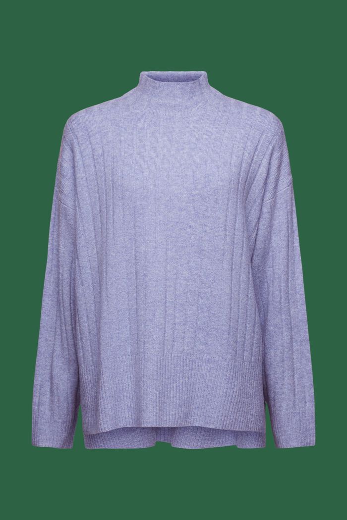 Plochý pulovr z žebrové pleteniny, BLUE LAVENDER, detail image number 6