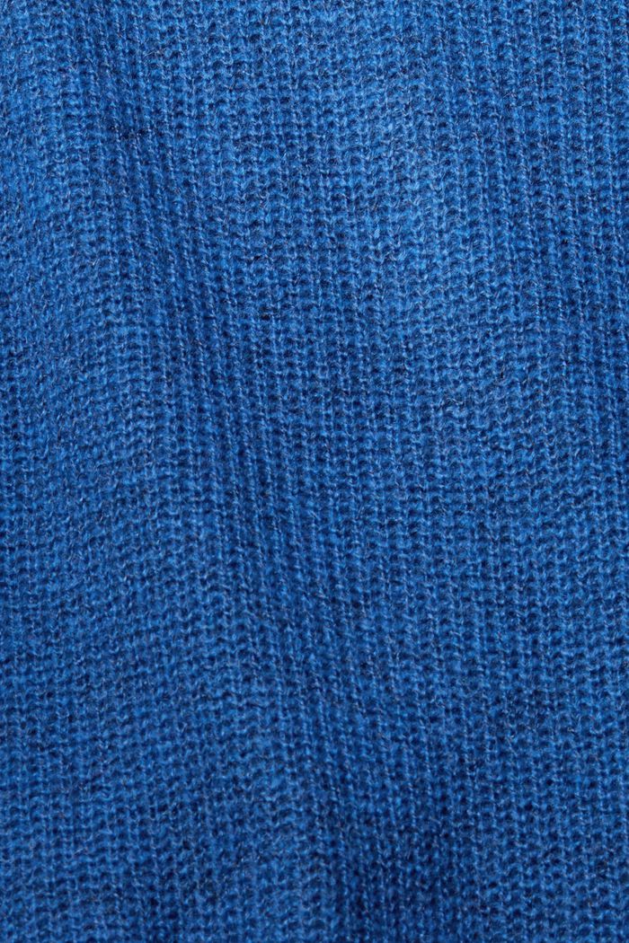 Vlněná směs: pulovr se špičatým výstřihem, BLUE, detail image number 4