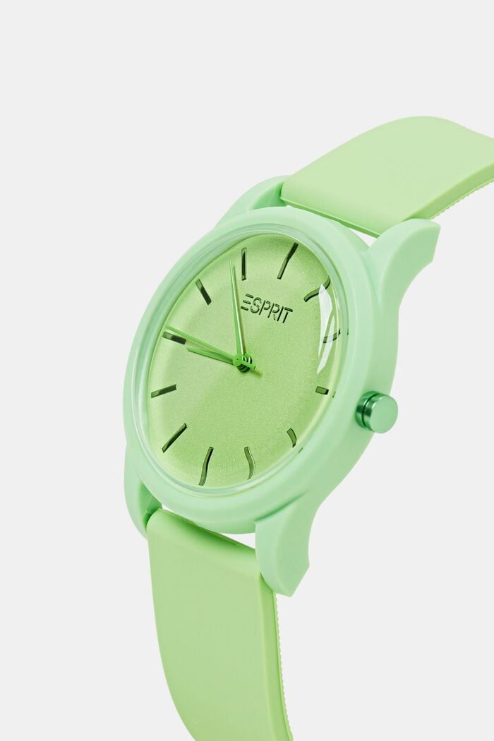 Plastové hodinky s gumovým řemínkem, LIGHT GREEN, detail image number 1