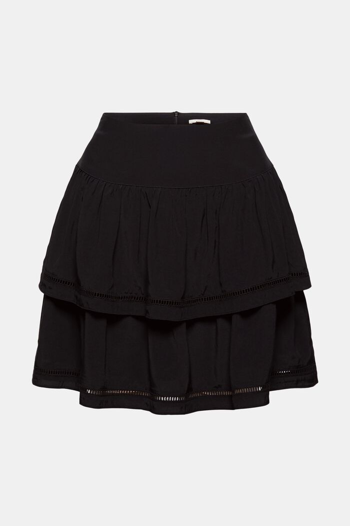 Krátká sukně s volány, LENZING™ ECOVERO™, BLACK, detail image number 6