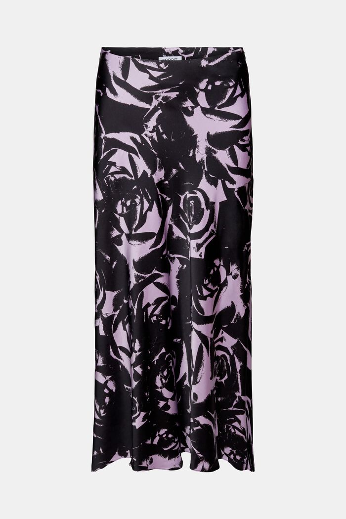 Saténová midi sukně s potiskem, NEW BLACK, detail image number 6