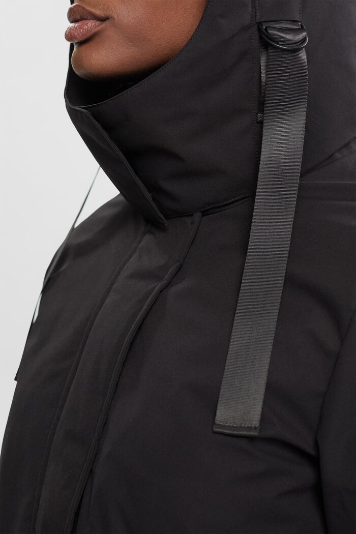 Kabát s kapucí s prošívanou podšívkou, BLACK, detail image number 2