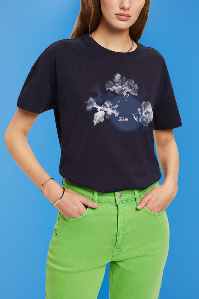 Bavlněné tričko s potiskem, NAVY, detail image number 4