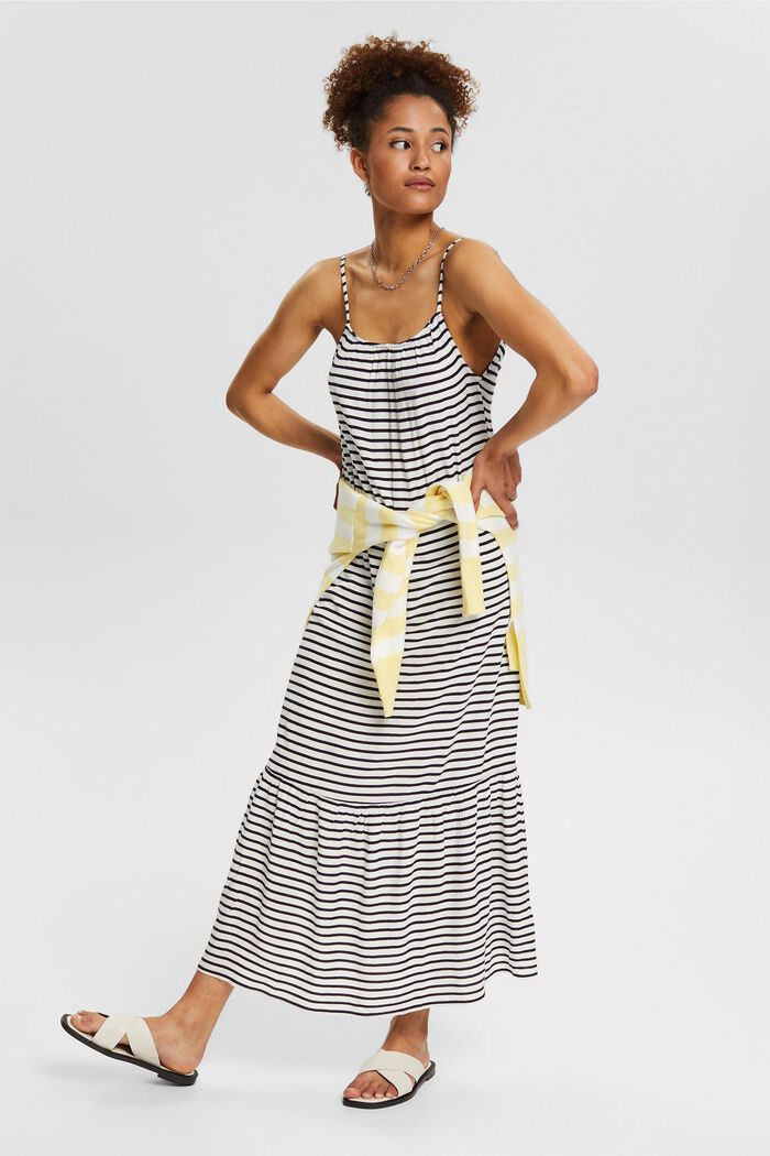 Šaty s výstřihem na zádech, LENZING™ ECOVERO™, OFF WHITE, detail image number 0