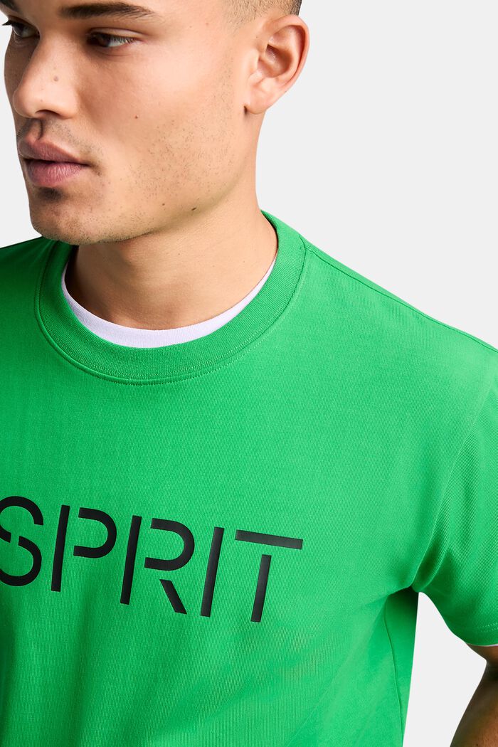 Unisex tričko s logem, z bavlněného žerzeje, GREEN, detail image number 2
