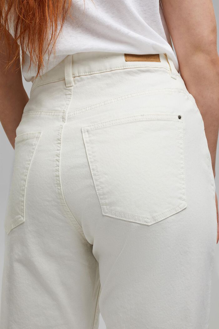 Zkrácené džíny s vysokým pasem, bio bavlna, OFF WHITE, detail image number 2