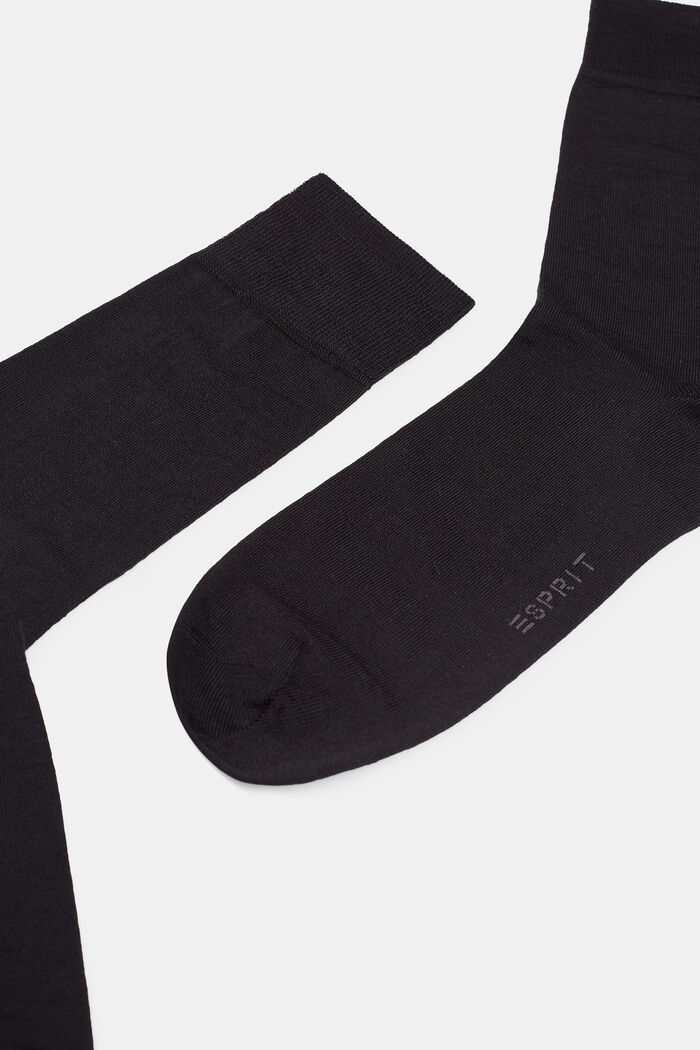 2 páry ponožek z jemné pleteniny se střižní vlnou, BLACK, detail image number 1