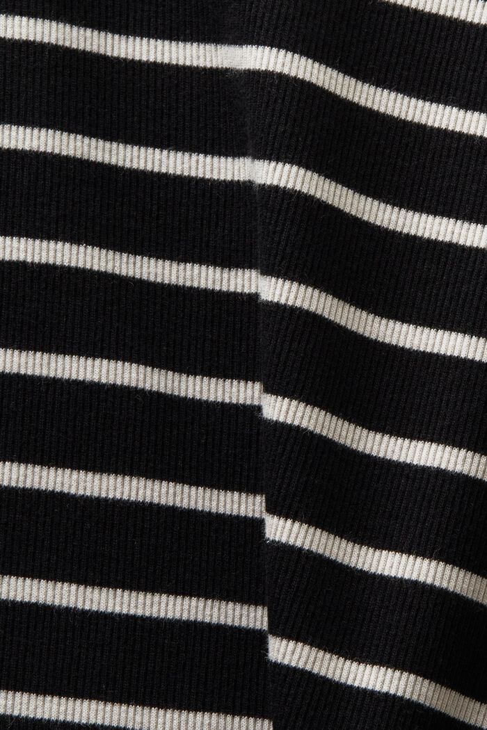 Pruhovaný top z žebrové pleteniny, BLACK, detail image number 4