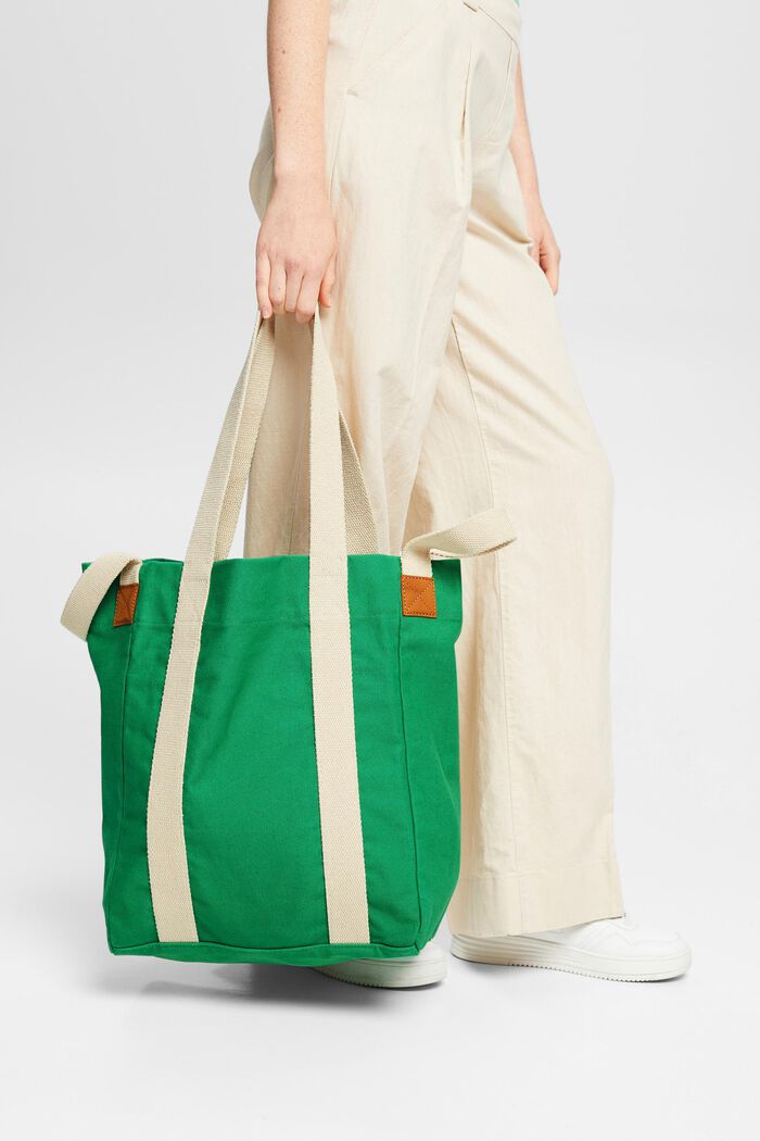 Nákupní taška shopperka z bavlněného plátna, GREEN, detail image number 2