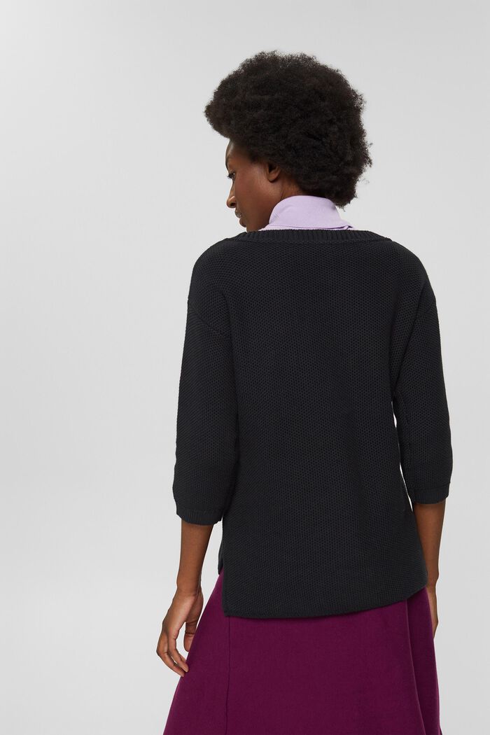 Basic pulovr ze 100% bavlny, BLACK, detail image number 3