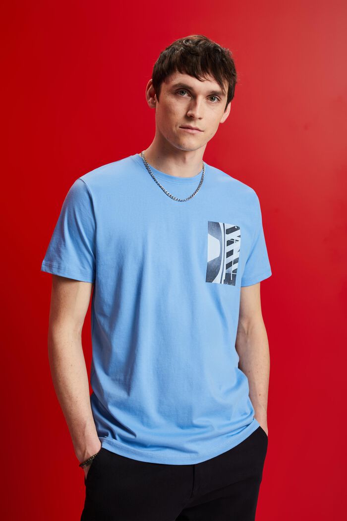 Tričko s kulatým výstřihem ke krku, 100% bavlna, LIGHT BLUE, detail image number 0