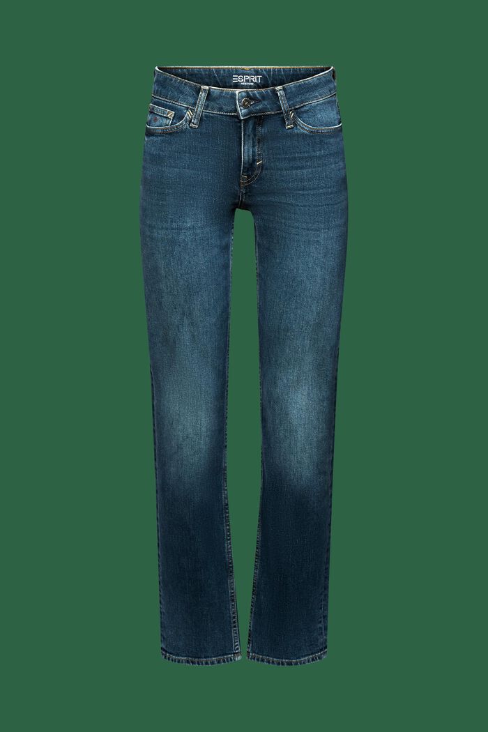 Rovné džíny se střední výškou pasu, BLUE MEDIUM WASHED, detail image number 6