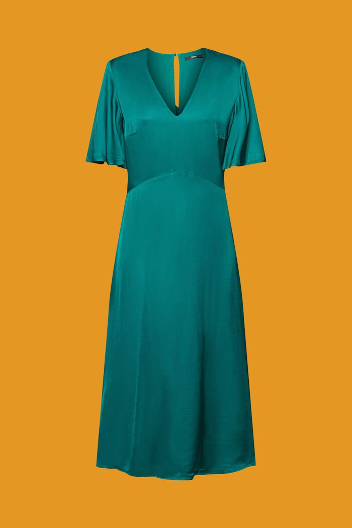 Saténové midi šaty, EMERALD GREEN, detail image number 6