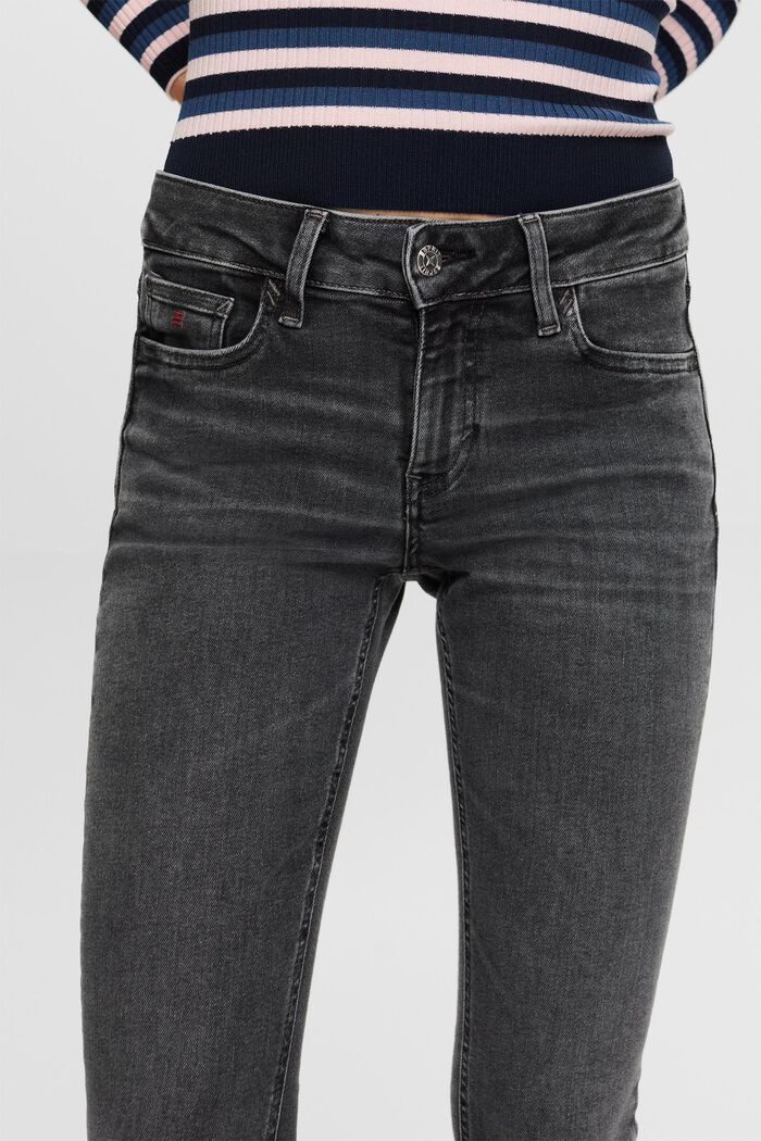 Skinny džíny se střední výškou pasu, BLACK DARK WASHED, detail image number 2