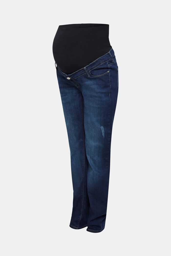 Strečové džíny s pásem nad bříško, DARK WASHED, overview