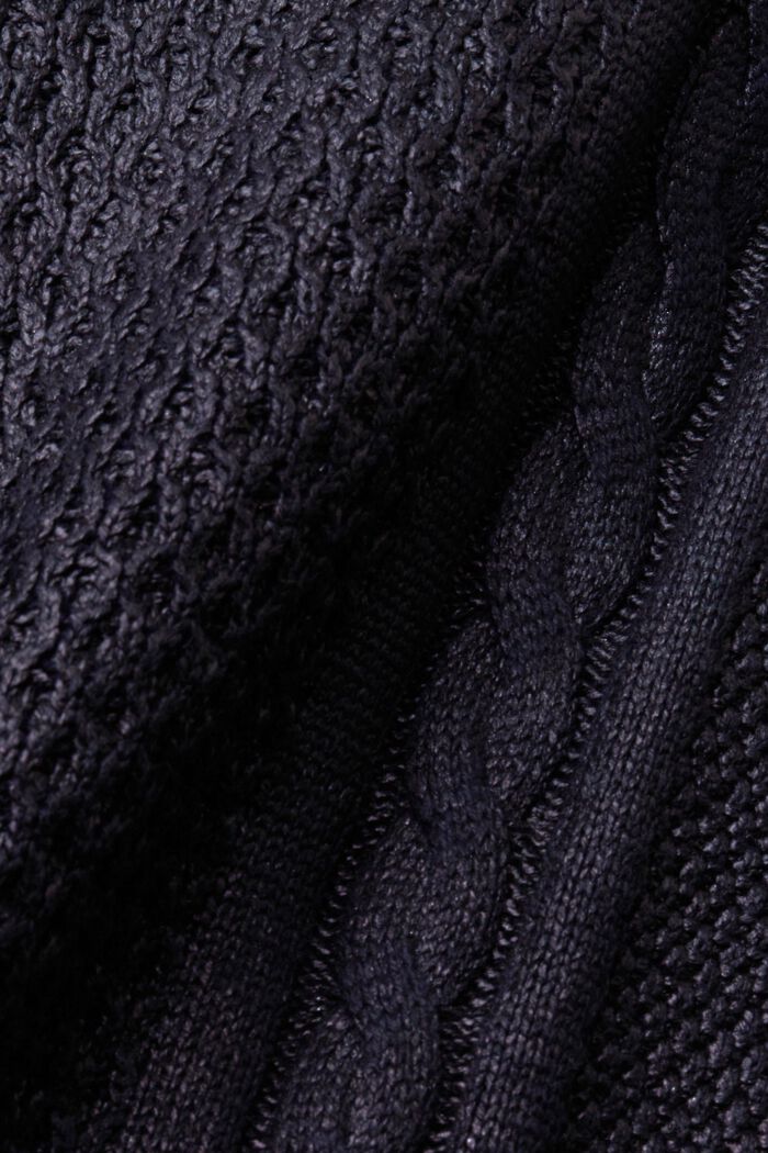 Metalický pulovr z copánkové pleteniny, NAVY, detail image number 5