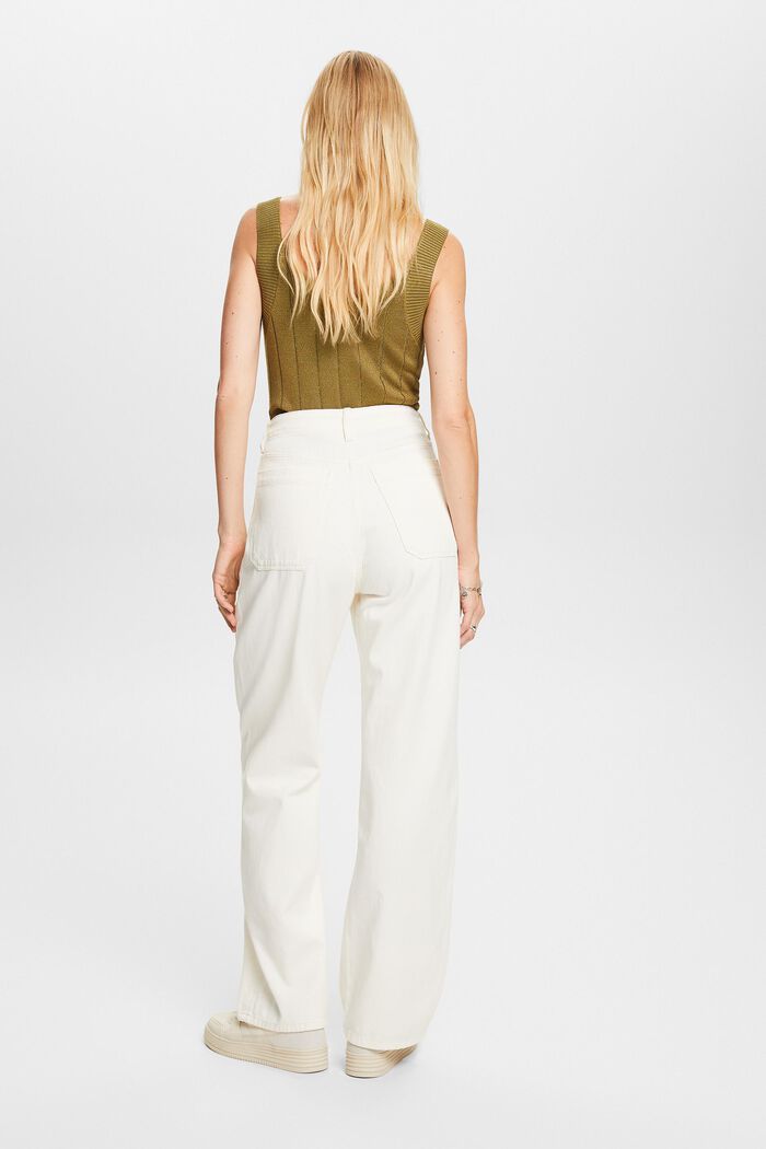 Keprové kalhoty, široké nohavice, 100 % bavlna, OFF WHITE, detail image number 3