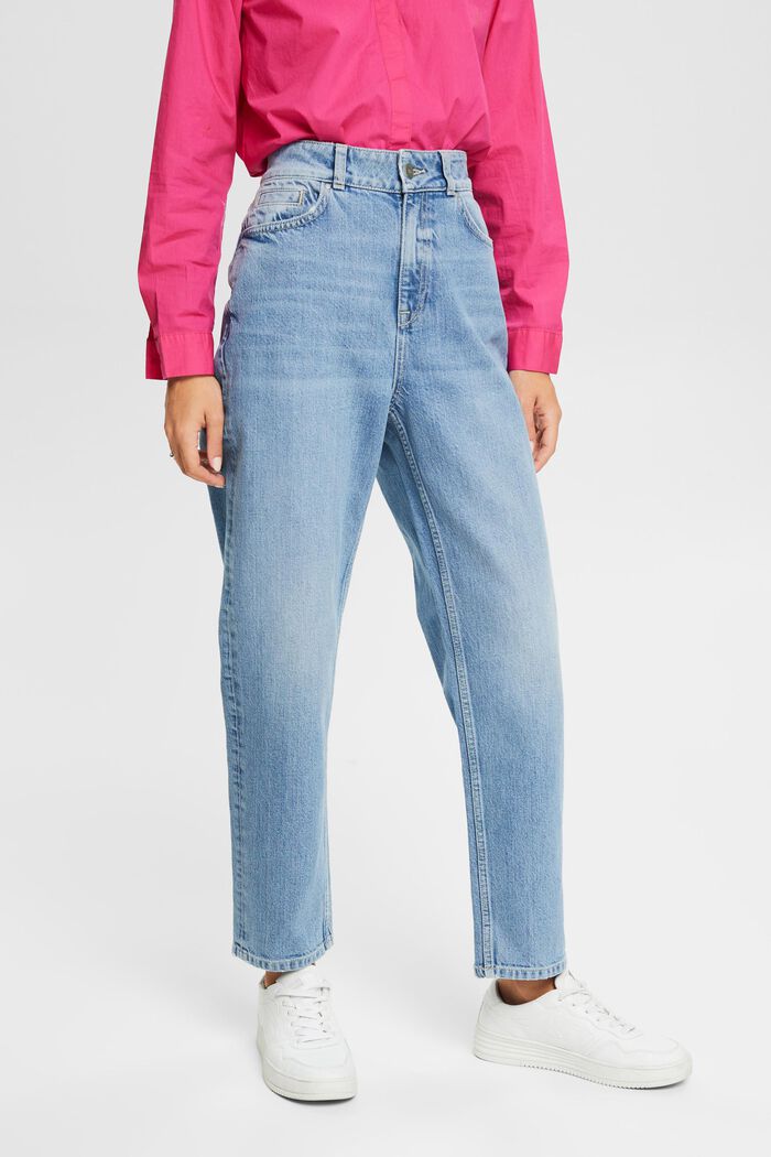 Strečové džíny s vysokým pasem, BLUE LIGHT WASHED, detail image number 0