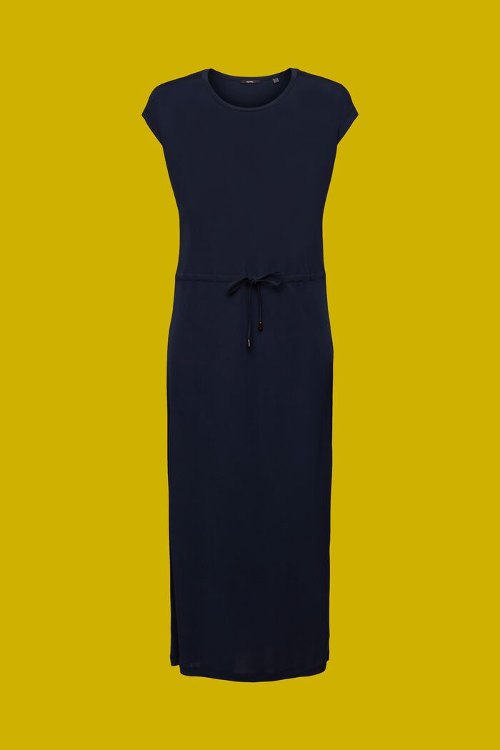 Krepové midi šaty se stahovací šňůrkou, NAVY, detail image number 6