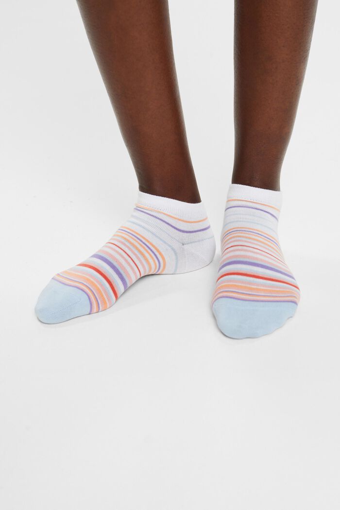 2 páry barevných ponožek do tenisek, bio bavlna, WHITE, detail image number 2