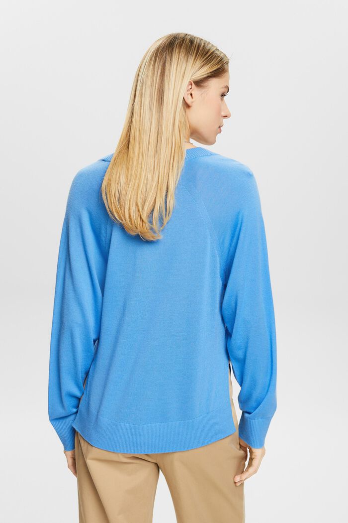 Kašmírový pulovr se špičatým výstřihem, BLUE, detail image number 2