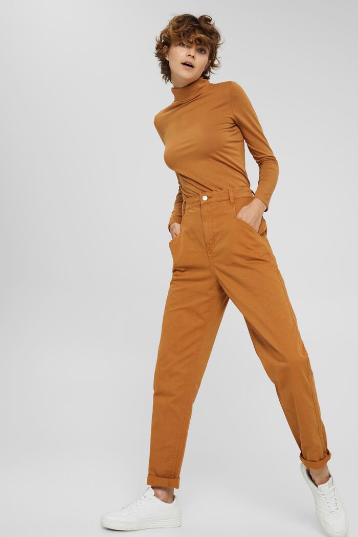 Kalhoty s vysokým pasem, bio bavlna, BARK, detail image number 6