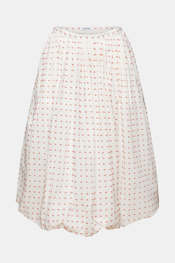 Strukturovaná midi sukně s nařaseným okrajem, WHITE, detail image number 5