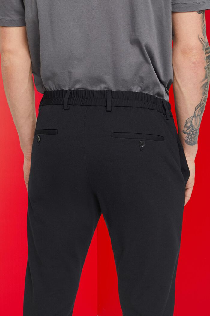 Oblekové kalhoty z žerzeje piké, BLACK, detail image number 0