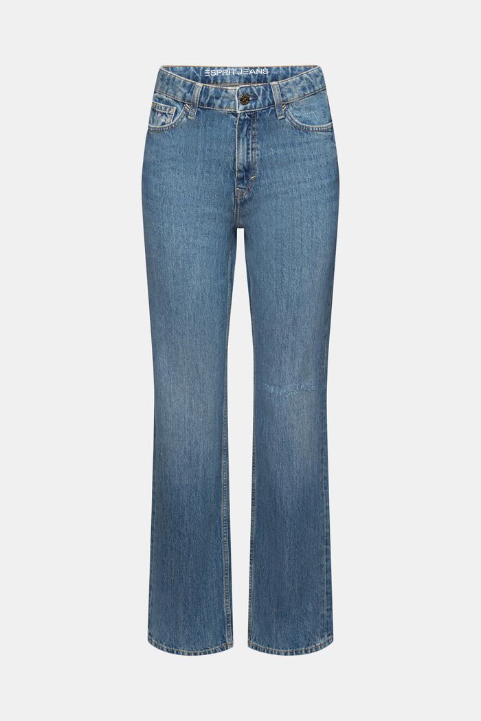 Retro džíny s rovnými straight nohavicemi a vysokým pasem, BLUE MEDIUM WASHED, detail image number 7