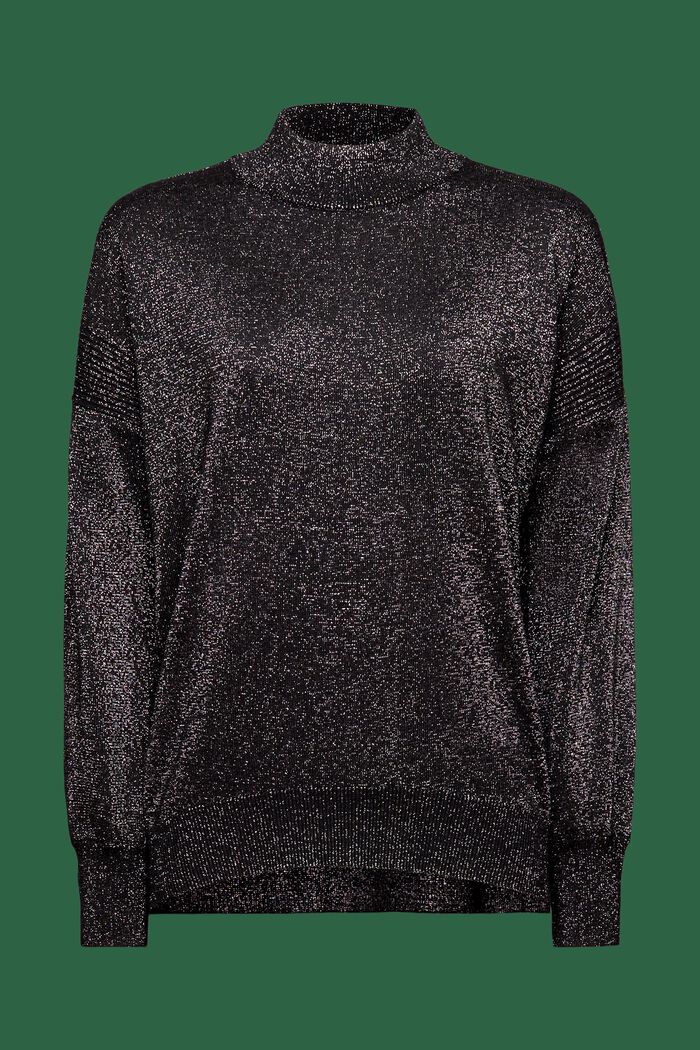 Třpytivý pulovr s nízkým rolákem, BLACK, detail image number 6