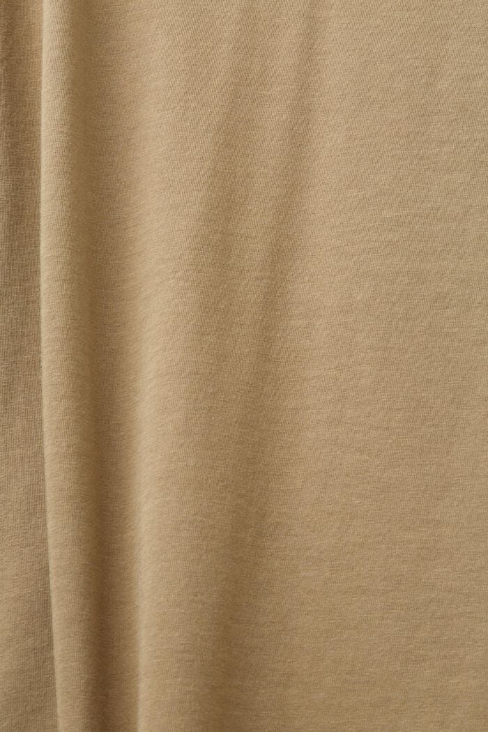 Žerzejové tričko s kulatým výstřihem, 100% bavlna, KHAKI GREEN, detail image number 5