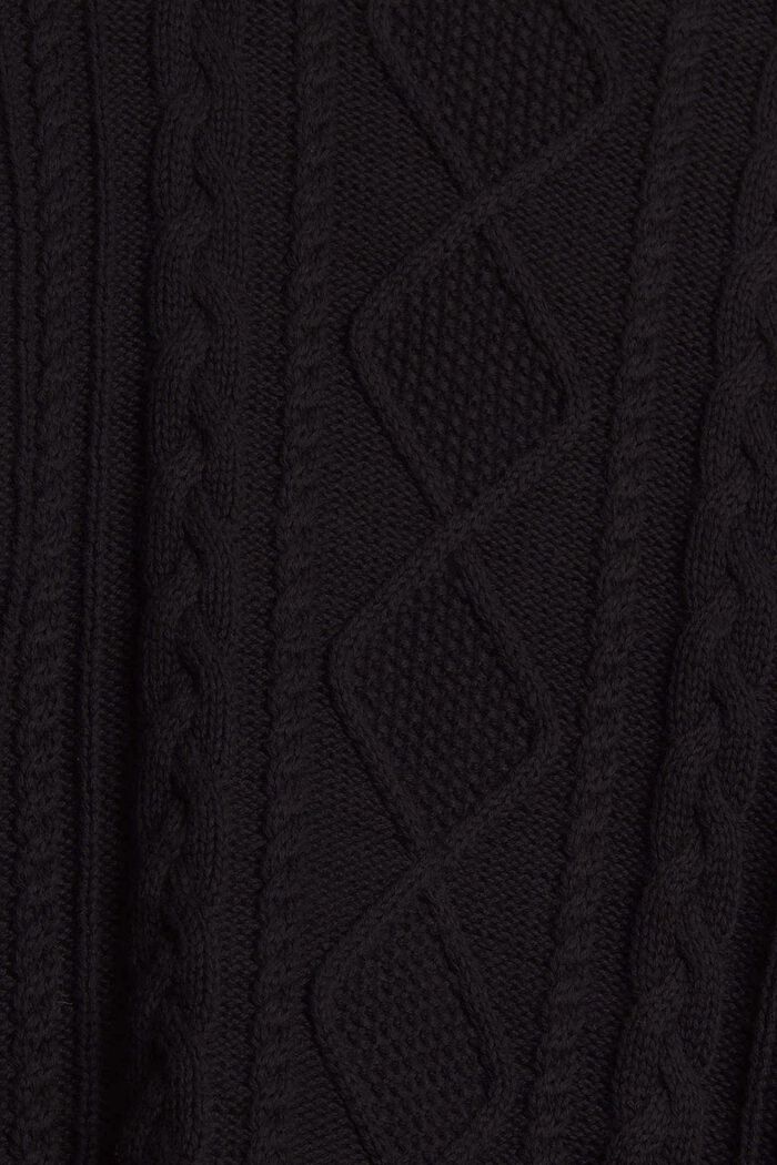 Kardigan ze vzorované pleteniny, bio bavlna, BLACK, detail image number 4