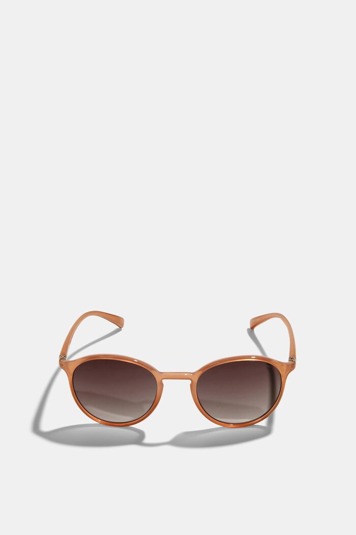 Kulaté sluneční brýle s plastovou obrubou, BEIGE, detail image number 0