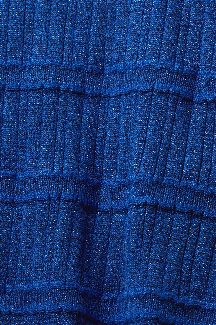 Zkrácený pulovr s přízí lamé a nízkým rolákem, BRIGHT BLUE, detail image number 5