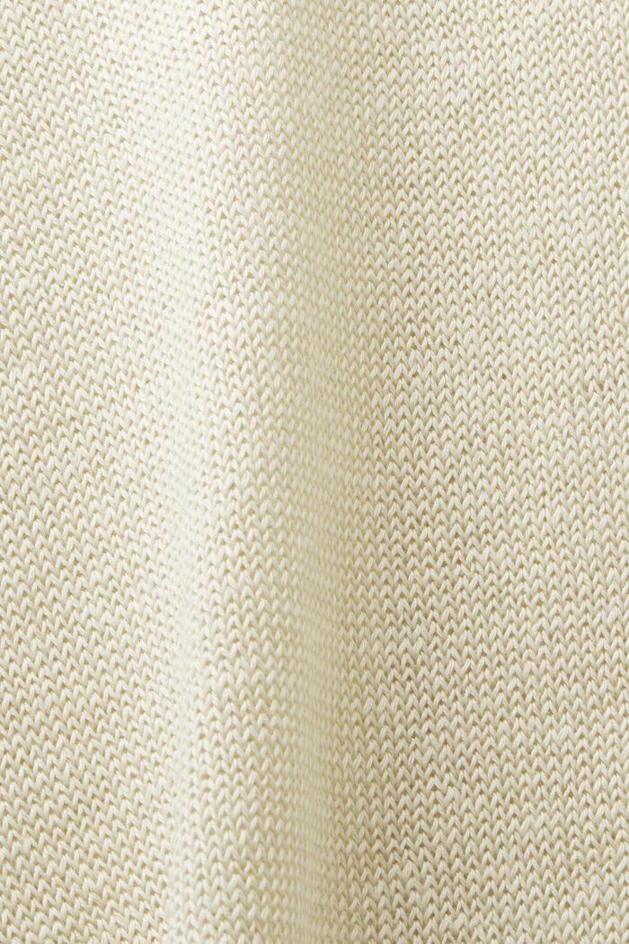 Lněný svetr s kulatým výstřihem, CREAM BEIGE, detail image number 4