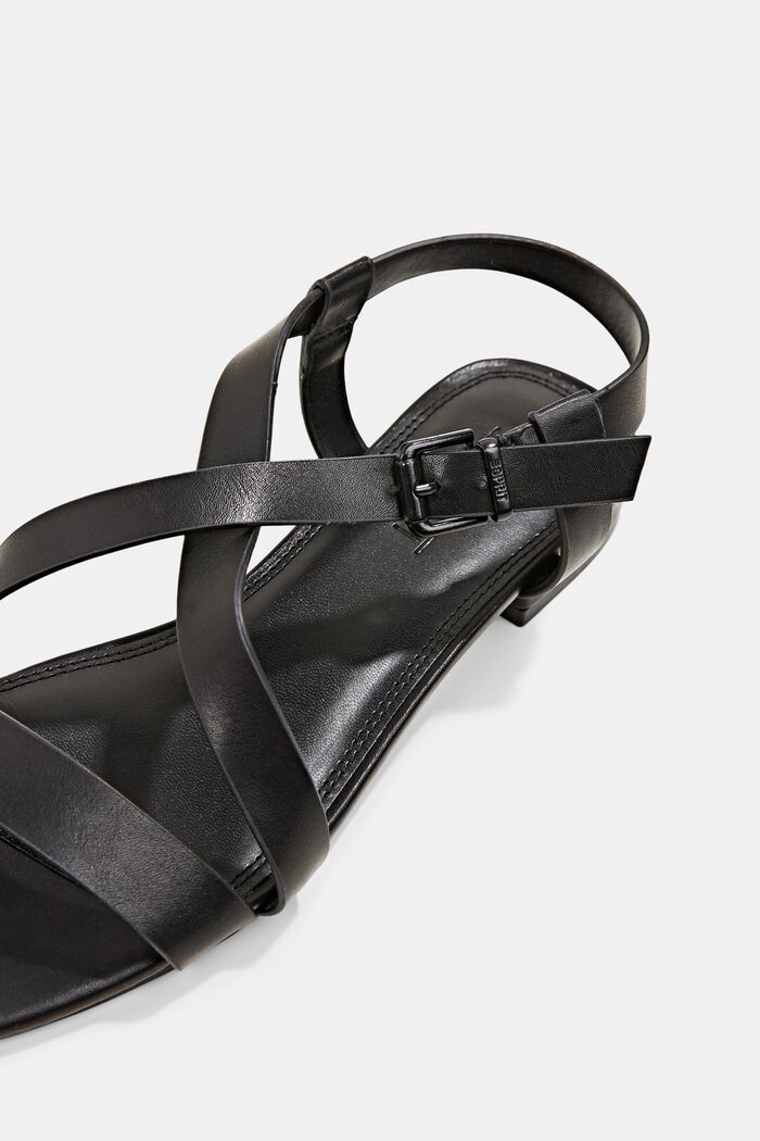 Páskové sandály z imitace kůže, BLACK, detail image number 4