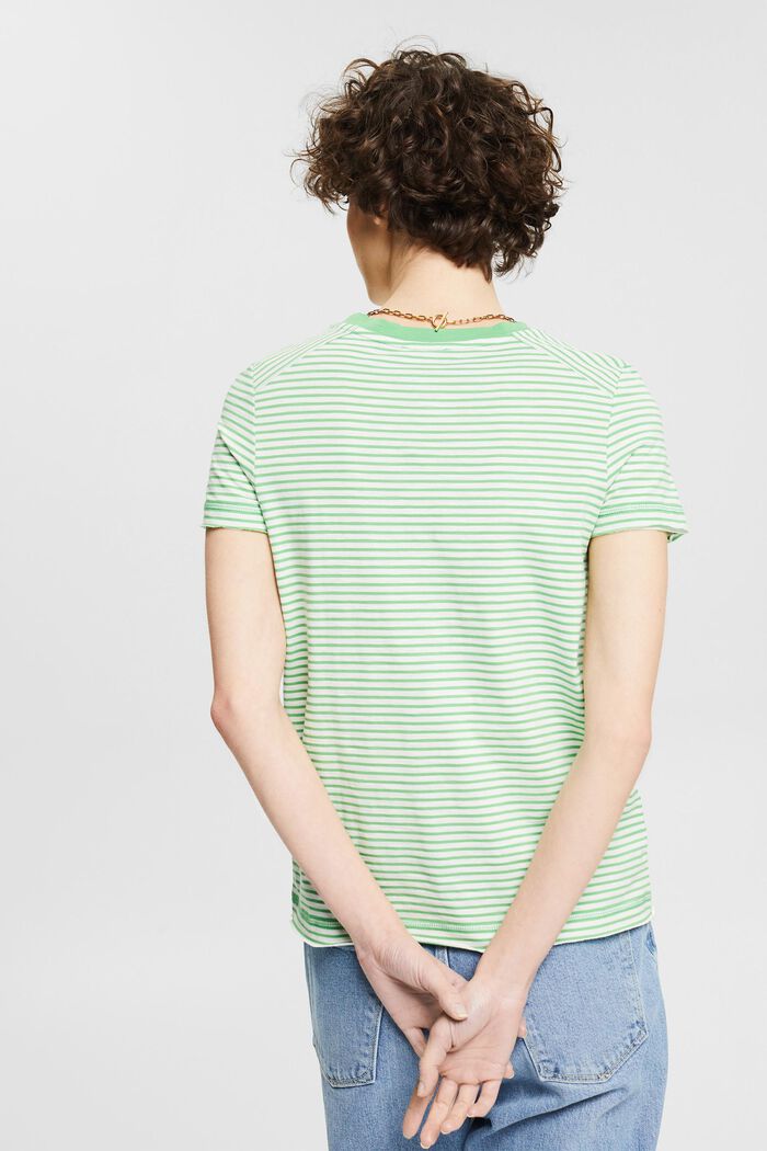 Proužkované bavlněné tričko, GREEN, detail image number 3