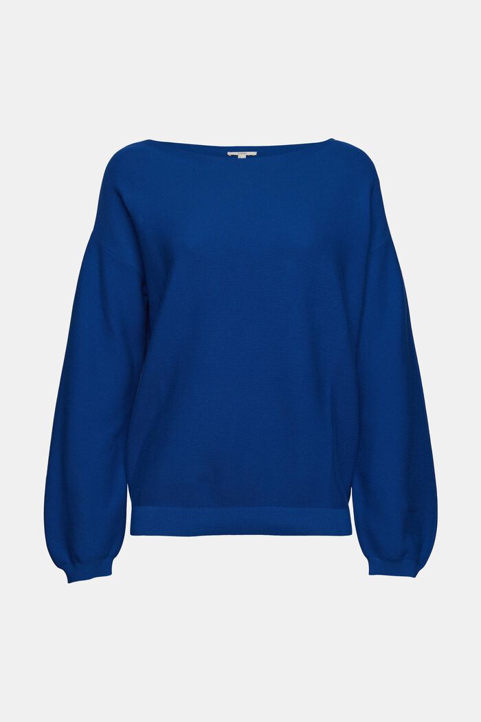 Pletený pulovr ze 100% bio bavlny, BRIGHT BLUE, detail image number 2
