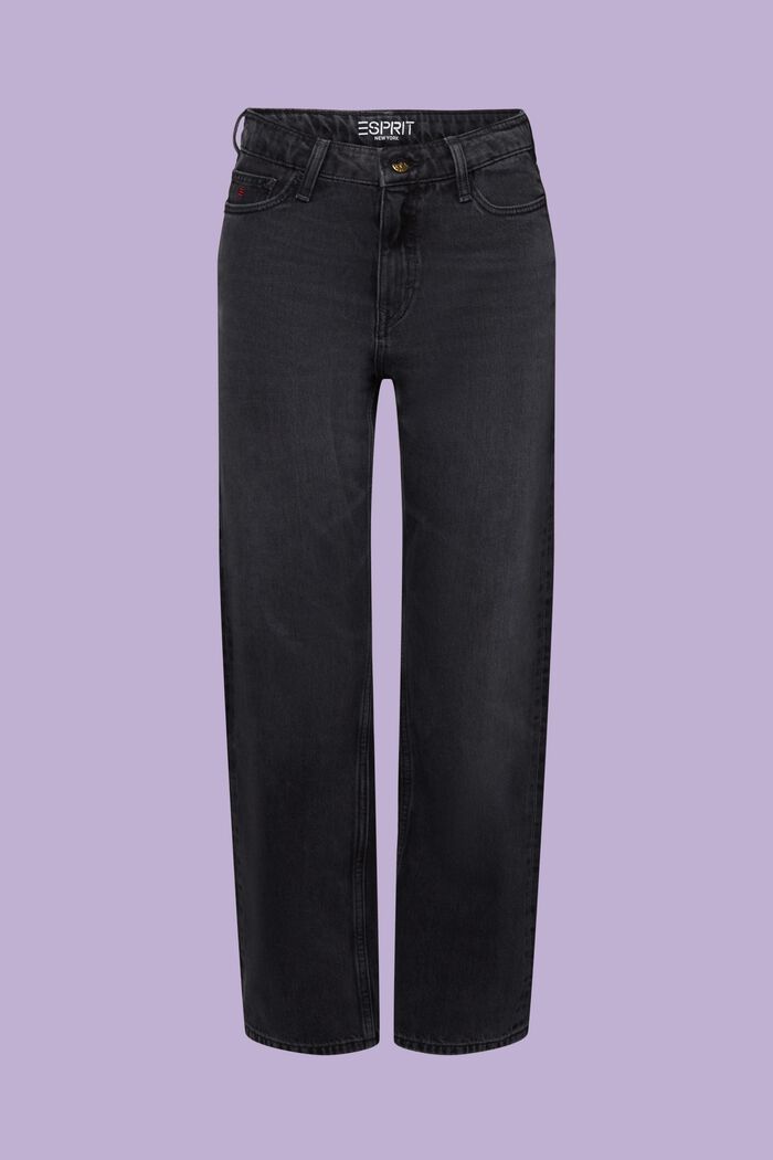 Retro džíny s rovnými straight nohavicemi a vysokým pasem, GREY DARK WASHED, detail image number 6