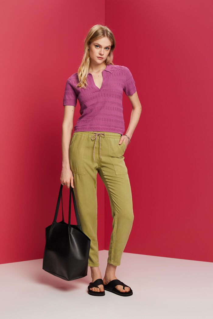 Kalhoty s elastickým pasem, PISTACHIO GREEN, detail image number 1