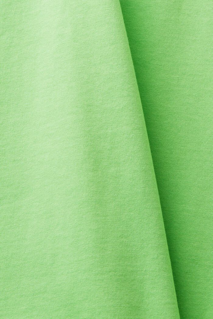 Bavlněné tričko s výstřihem ke krku a s logem, CITRUS GREEN, detail image number 5