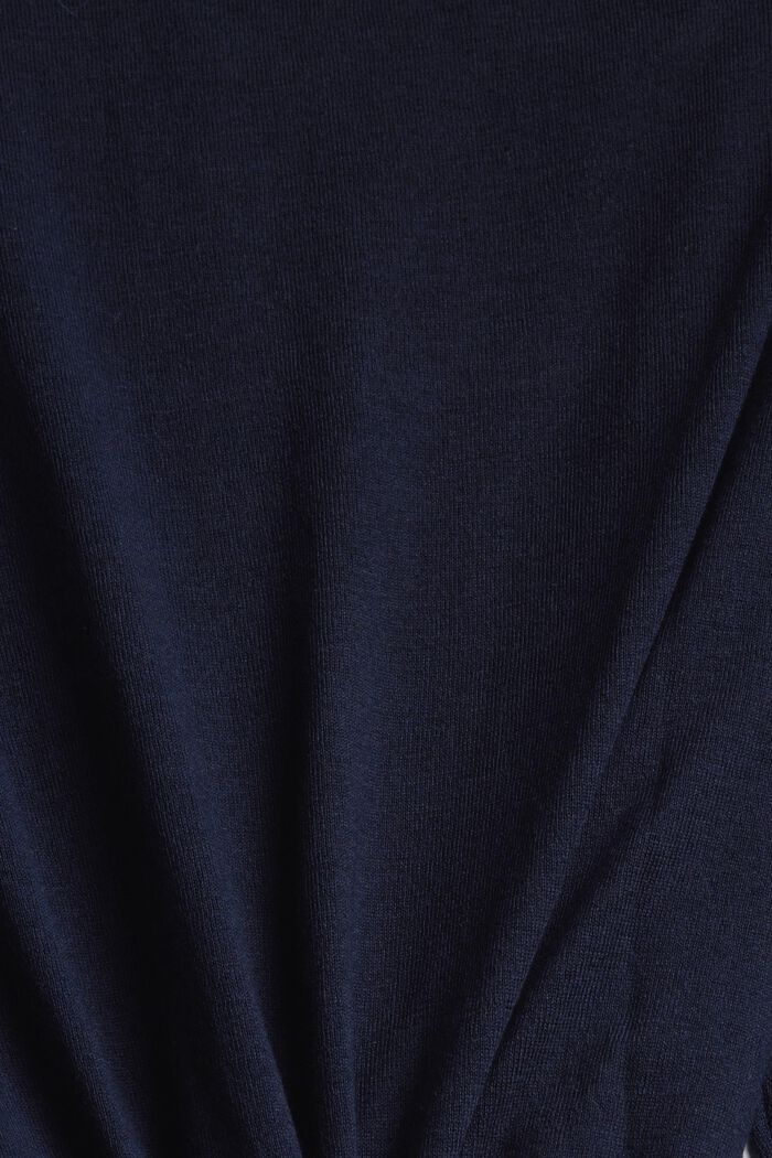 Pulovr z jemné pleteniny ze 100% bavlny, NAVY, detail image number 1