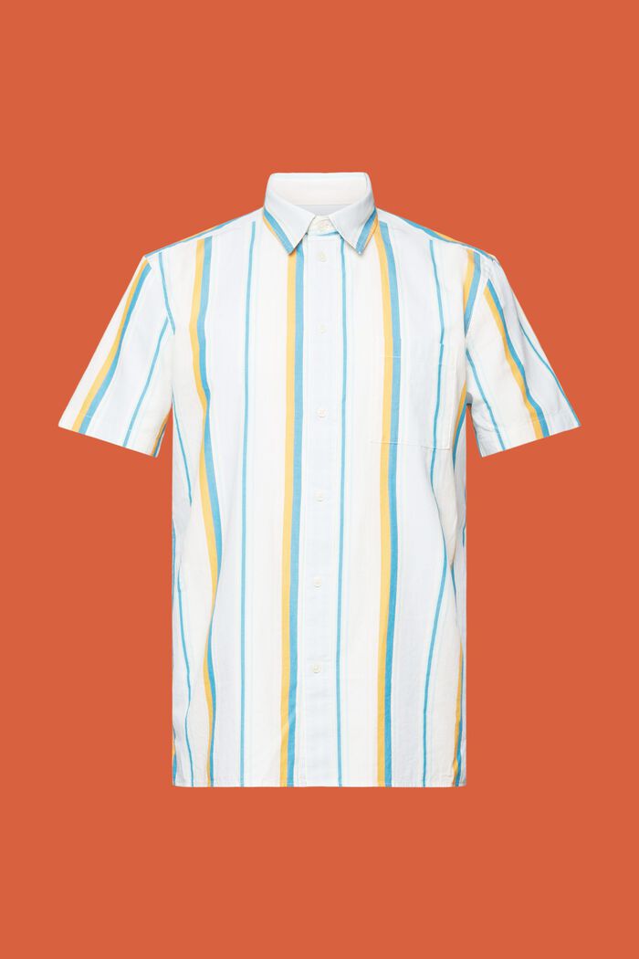 Vzorovaná košile s krátkým rukávem, 100% bavlna, TURQUOISE, detail image number 6