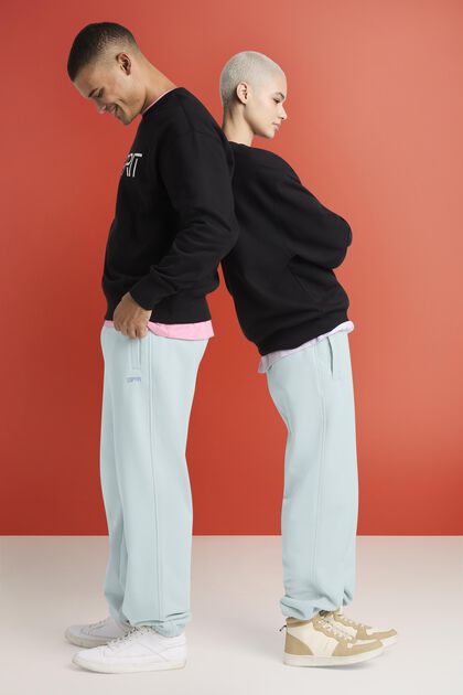 Unisex teplákové flaušové kalhoty s logem, z bavlny