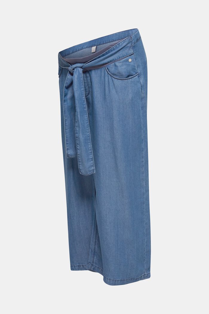 Lyocellová kalhotová sukně s pasem pod bříško, BLUE MEDIUM WASHED, detail image number 0