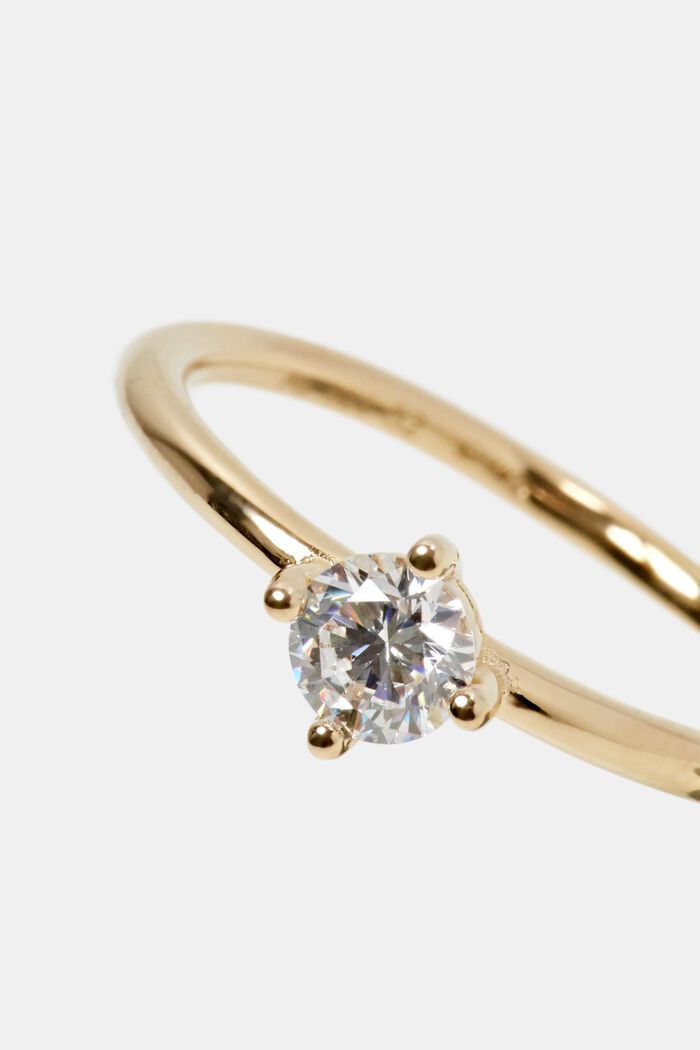 Prsten s kubickou zirkonií, sterlingové stříbro, GOLD, detail image number 1